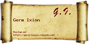 Germ Ixion névjegykártya